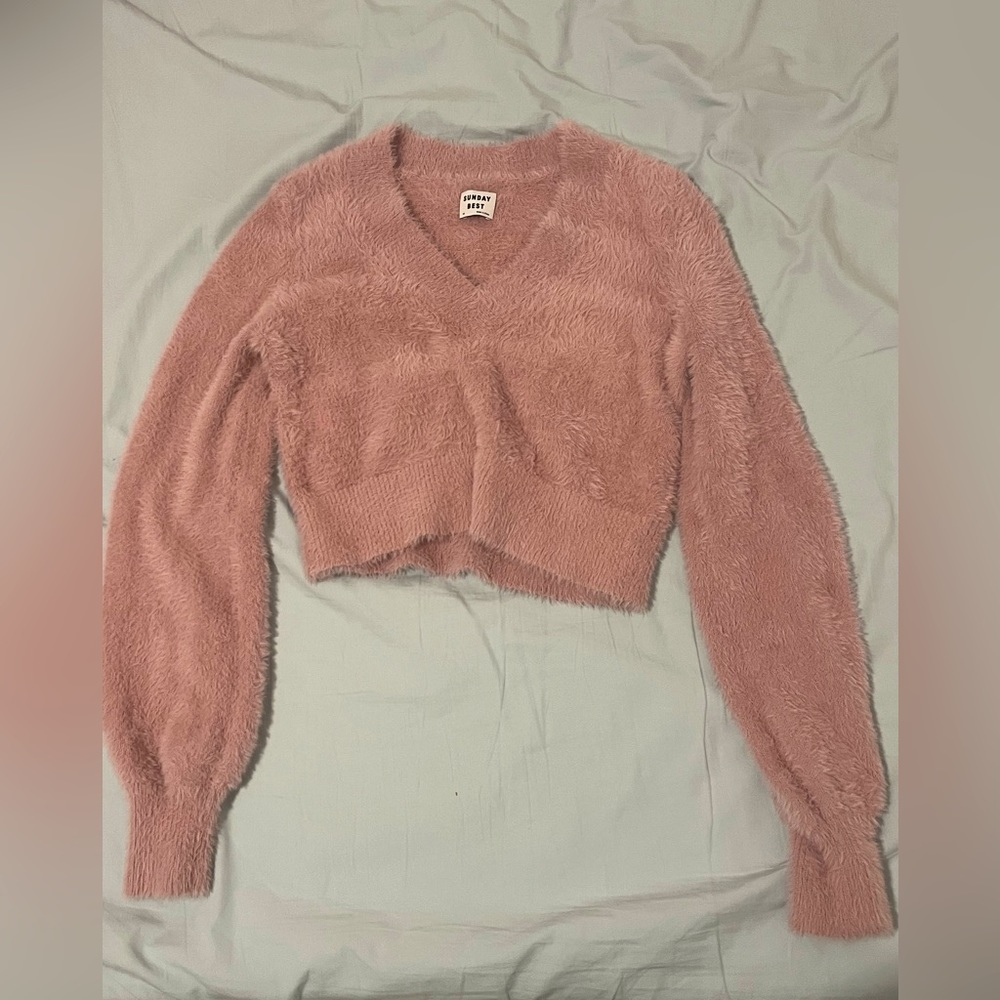 KITTEN V-NECK SWEATER
Colour: MAUVE MOUSSE PINK, Size: XS